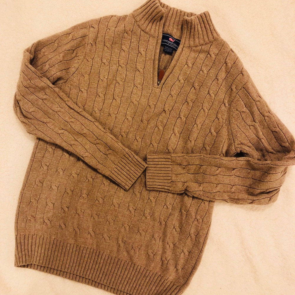 Vineyard Vines Cable Knit Sweater Quarter Zip